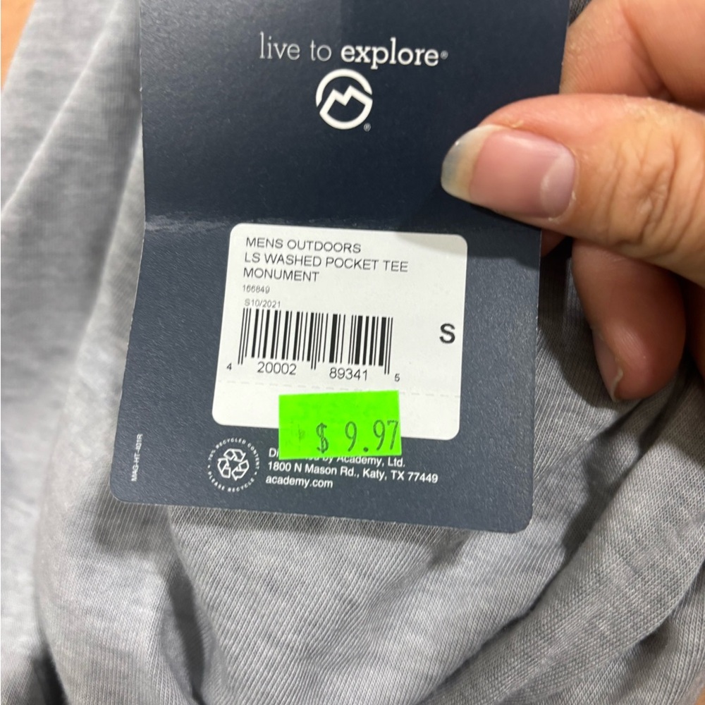 Magellan Outdoors Men's Gray Long Sleeve Tee - Picture 5 of 5